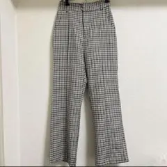 ナイスクラップ GRL チェック柄 セミフレアパンツ S