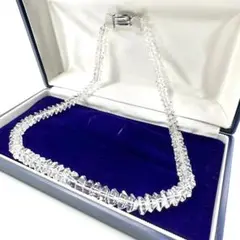 美品★白水晶 ネックレス クリスタル シルバー金具 シルバー刻印 42cm 箱付