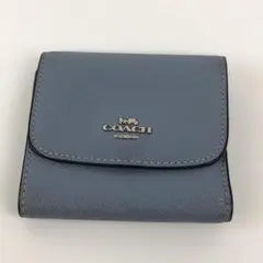 COACH コーチ レザー 折り財布 ブルー 小物 レディース ブランド