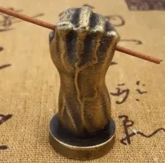 アンティーク風 真鍮製 拳モチーフ オブジェ／ペーパーウェイト お香立て】