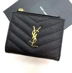 極美品 SAINTLAURENT レザー 折り財布 正規品 サンローラン