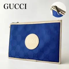 ✨極美品✨ GUCCI グッチ オフザグリッド クラッチバッグ セカンド ブルー