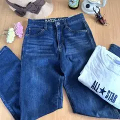 ブルー デニム　ジーンズ風