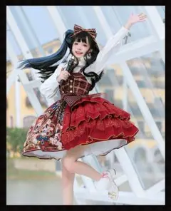 赤 jsk ヒットドレス ゴージャスロリータドレス ワンピース