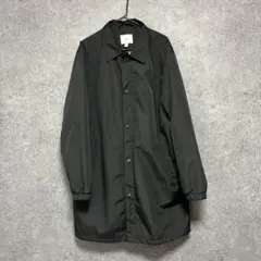 H&M 防風　ロングコーチジャケット ロングコート ブラック L