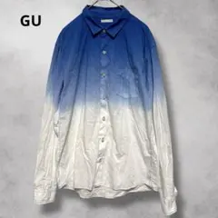 【ジーユー】GU（M）グラデーションシャツ/長袖/ブルー系/爽やか