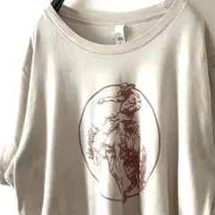 キャンバス カウボーイ 馬 ホース Tシャツ L ベージュ 古着