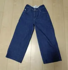 サムシング ブルーデニム ワイドクロップパンツ