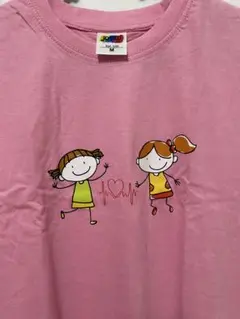 ピンク 半袖Tシャツ M 子供のイラスト