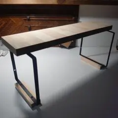 木製天板のシンプルテーブル　40cm