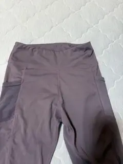 パープル ポケット付き ヨガパンツ　ヨガレギンスS