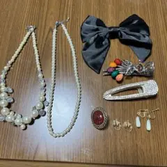 パールネックレス ヘアクリップ イヤリング まとめ売り