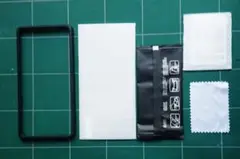 AQUOSセンス９　ガラスフィルム本体とレンズ用と貼り付け用枠付き