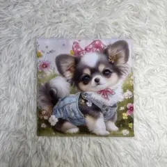 H63】ハンカチ‹レアパネル.犬›Wガーゼ