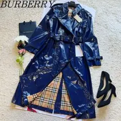 【未使用タグ付き】BURBERRY LONDON ロングトレンチコート ブルー