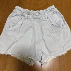 ライトブルー フリンジヘム 半ズボン 110サイズ