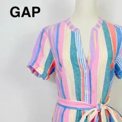 GAP マルチカラーストライプ　ロングワンピース　サイズ4