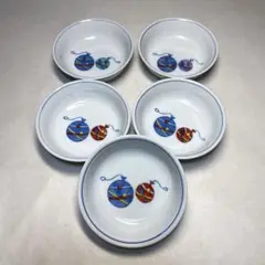Ｇ-43有田焼華山　水風船小皿5枚　夏祭り。未使用保管品　ひな祭りにも！