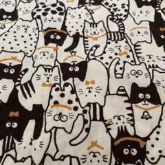 レトロ生地レトロ猫生地