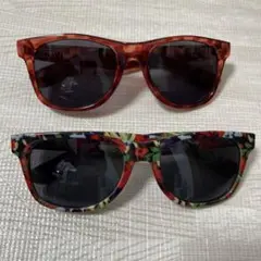 VANS サングラス 2個セット 赤色 花柄