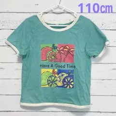 フロントプリント半袖Tシャツ レトロ フルーツ 英字 ポップ 子供服 キッズ