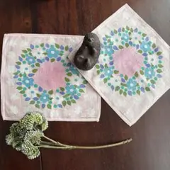 Sweden vintage fabric୨୧⁎༶ピンクの小さなクロス1枚