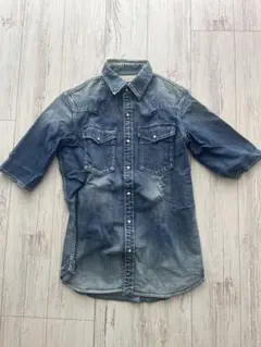 kolor デニムシャツ　半袖　3 ダメージ加工