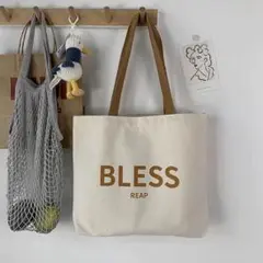 【78】トートバック BLESS 韓国 キャンバスバッグ 肩掛け ショルダー