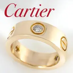 カルティエ Cartier K18YG ハーフダイヤ ラブリング 46号 箱付