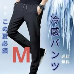 ブラック　L ひんやり 冷感 パンツ 接触冷感 スポーツ ユニセックス