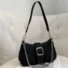 SHEIN ショルダーバッグ 肩掛け クロスボディーバッグ ブラック