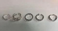 925シルバー デザインリング5点セット　2