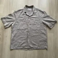 ZARA リネン 半袖シャツ ベージュ Ｌ