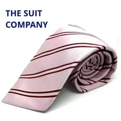 THE SUIT COMPANY ネクタイ　ピンク×えんじストライプ柄　日本製