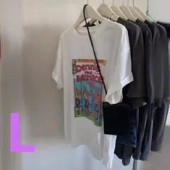半袖Tシャツ オーバーTシャツ ビックロゴ デニスザメナス ホワイト L