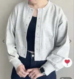 スナップボタンカットカーディガンLS