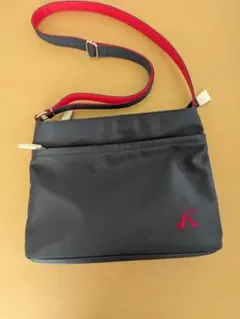 キタムラ　ナイロン地ショルダーバック　ネイビー×赤
