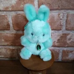 ジュエル付うさぎ　ぬいぐるみマスコットグリーン