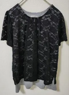 le Sabil 黒 レース 半袖トップス