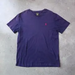ポローラルフローレン 無地Tシャツ Vネック ネイビー M