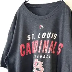 マジェスティック CARDINALS ベースボール Tシャツ グレー 古着