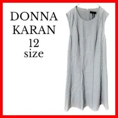 【Donna Karan】新品 12サイズ Lサイズ相当 ノースリーブ グレー