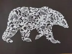 *値下げ*クマとお花　切り絵
