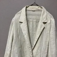 【記名あり】リネン混ジャケット(L)ライトベージュ　大人　春夏