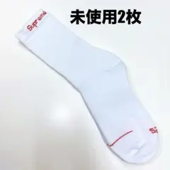 未使用品　白Supreme ソックス シュプリームソックス靴下 白1足（2枚）