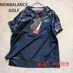 ニューバランスゴルフ 新品！ ロゴプリント切り替えポロシャツ ゆったりデザイン