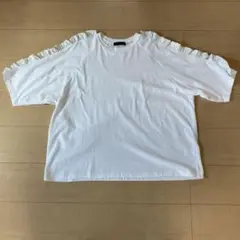 ヌヌフォルム nunuforme ショルダーフリルTシャツ オフホワイト2サイズ