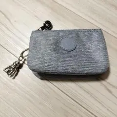 値下げ　kipling 水色　ミニポーチ　3箇所ポーチ