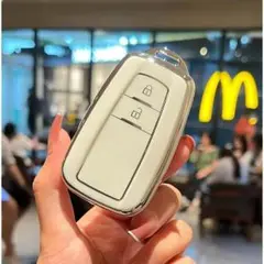 トヨタ スマートキーケース TPU キーカバー ホワイト 2ボタン RAV4