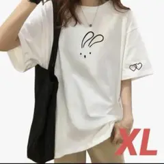 新品　ゆったり UネックTシャツ 半袖 綿素材 オーバーサイズ　XL ゆる